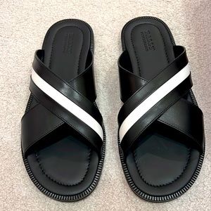 Mens Sandals 44 Bally Black with white stripe
